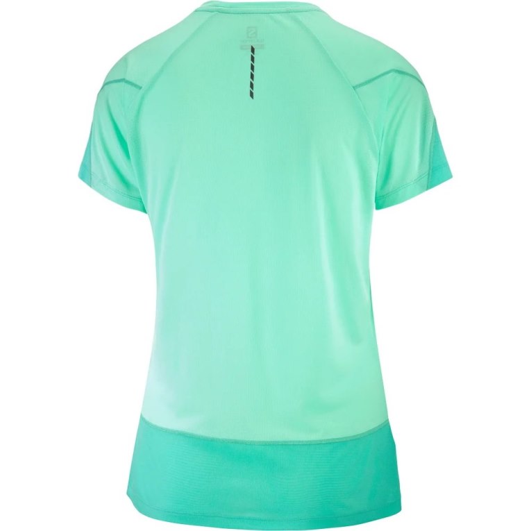 Salomon Cross Run Short Sleeve Women's T-Shirts Turquoise | CA 74X8